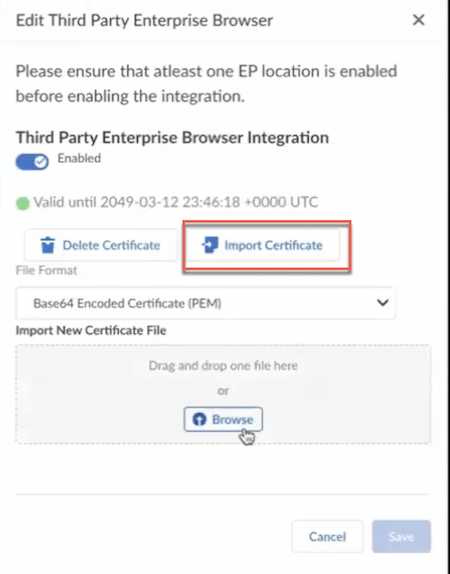 Integrate Third Party Enterprise Browser With Explicit Proxy